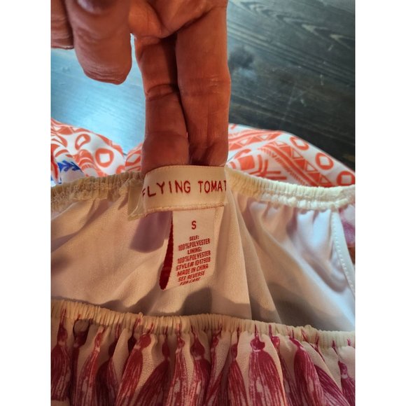 Flying Tomato tiered ruffled rainbow tribal print‎ off the shoulder dress - Picture 5 of 8